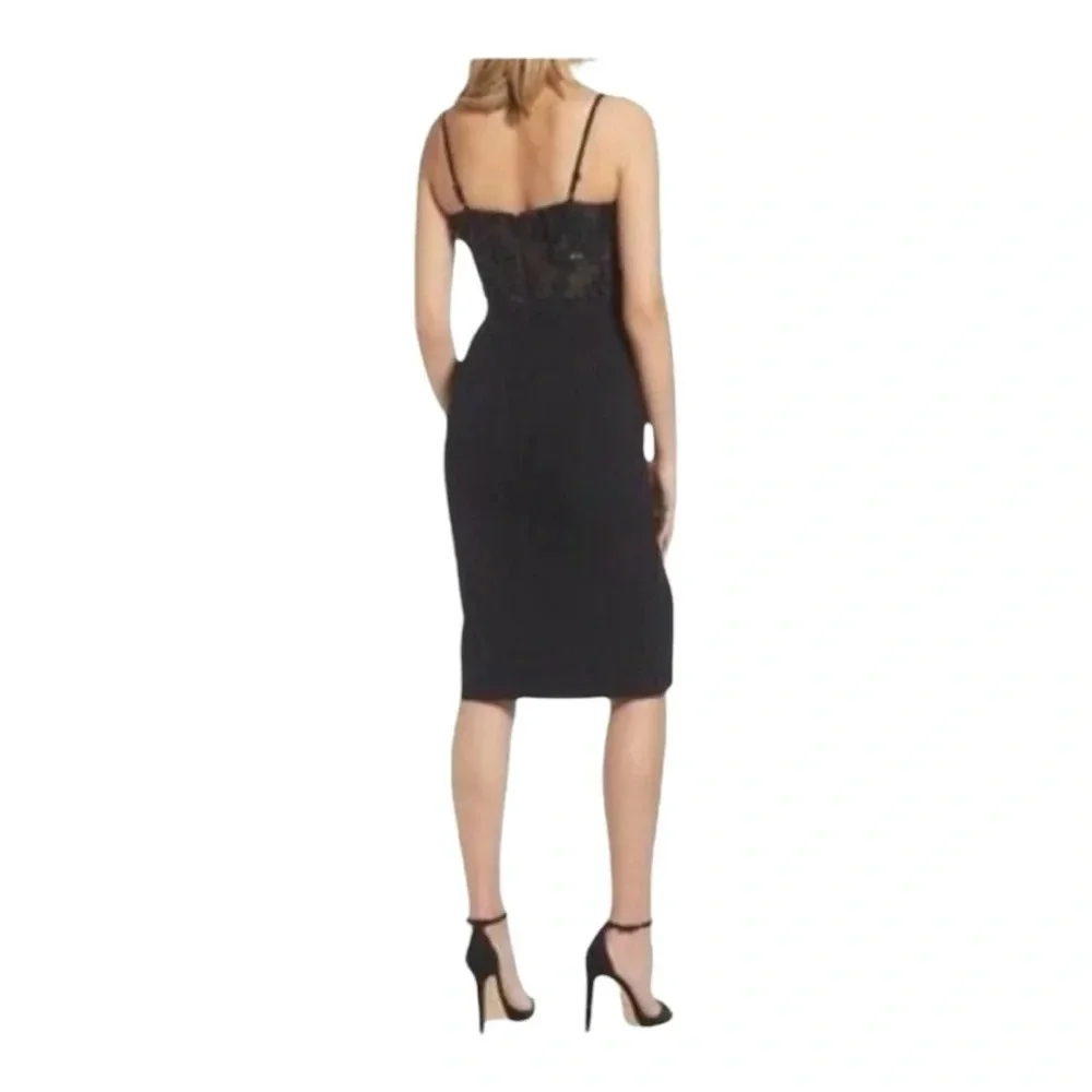 Dress the Population Giulia Sequin Bodice‎ Crepe Sheath Dress NWT Black XS